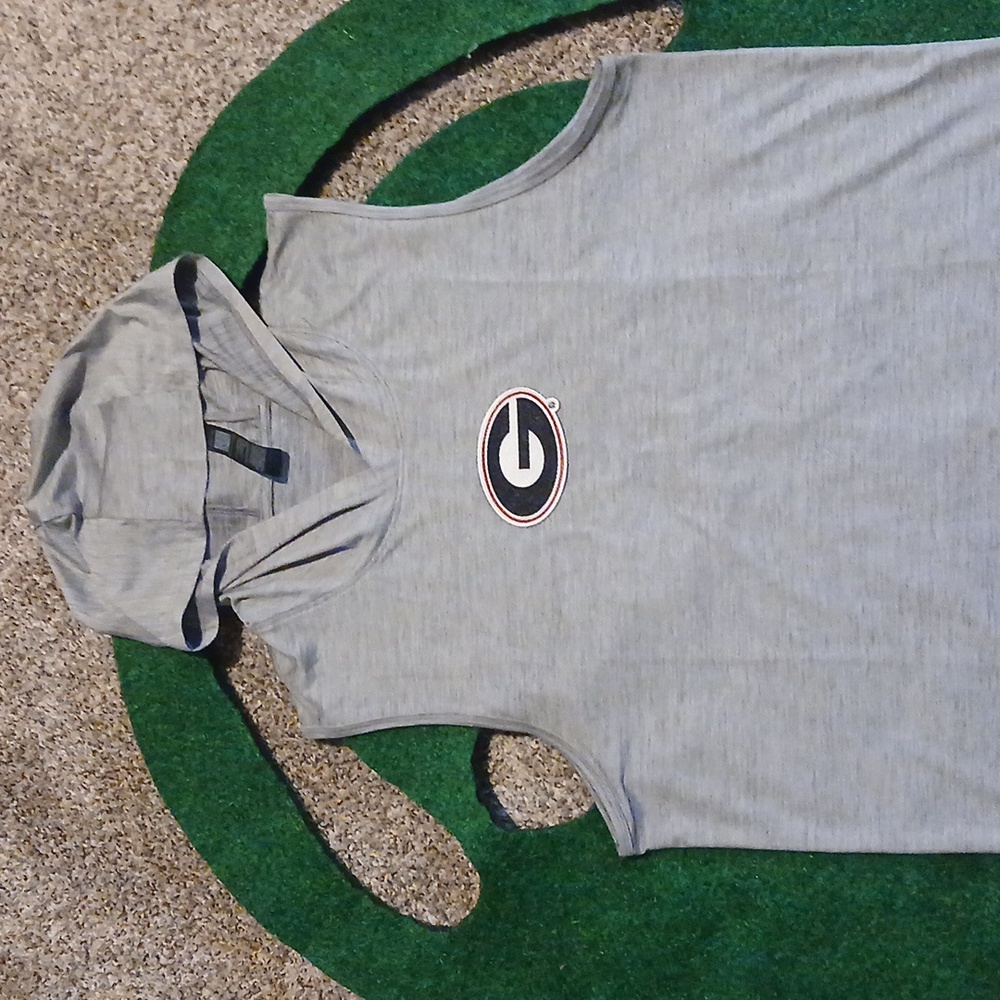 Georgia Bulldogs Men's Gray Dri Fit Athletic Sleeveless Hoodie Tank Top NWT